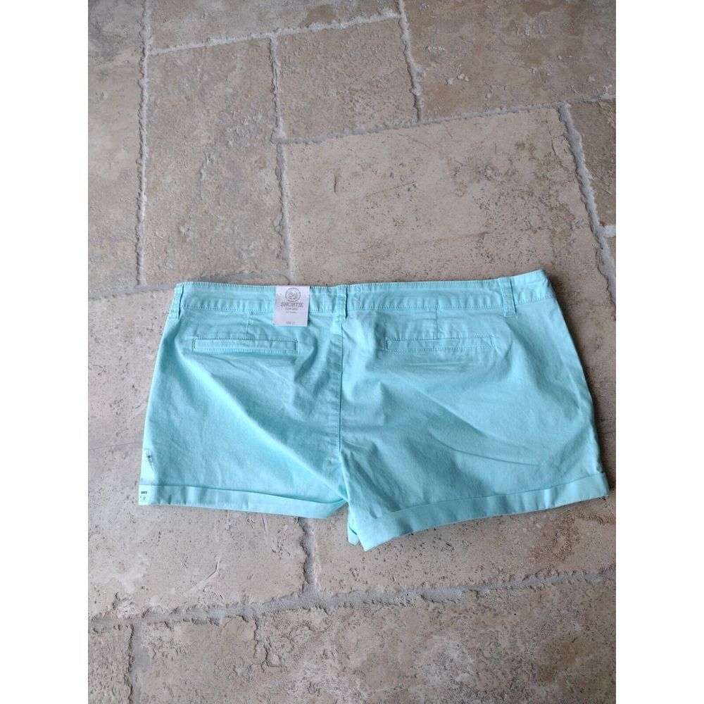 SO Shorts Women Size 17 Aqua Breeze‎ Low Rise Stretch 2 1/2" Inseam Juniors - Picture 8 of 11